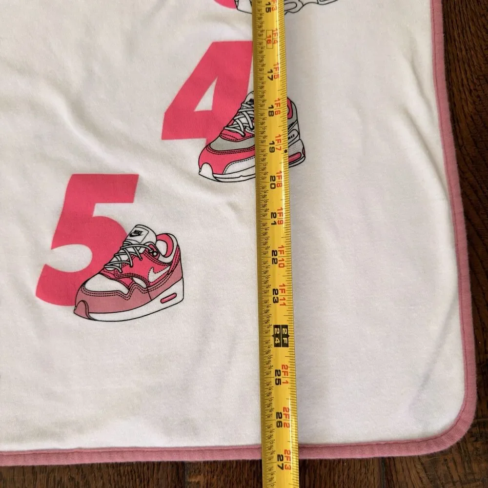 Nike Baby Milestone Blanket Pink Air Max Sneakers Numbers 1-12 Blanket Only